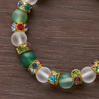Pulsera de ágata mate lisa con crucifijo y Nuestra Señora: Recuerda Su amor tierno