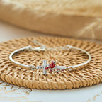 Cross Cardinal Adjustable Red Bird Bracelet
