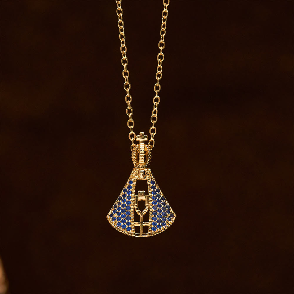 Collar Colgante Protección Divina Nuestra Señora Aparecida Estilo Clásico