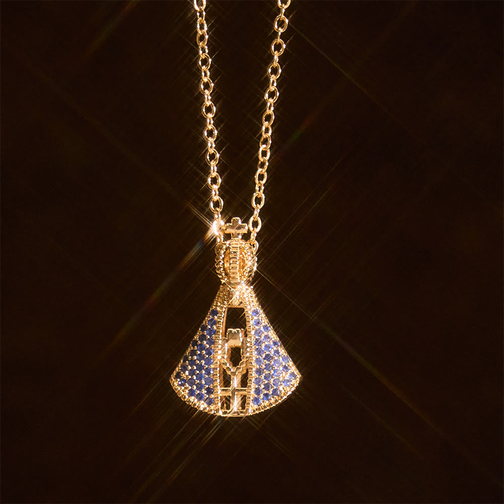 Collar Colgante Protección Divina Nuestra Señora Aparecida Estilo Clásico