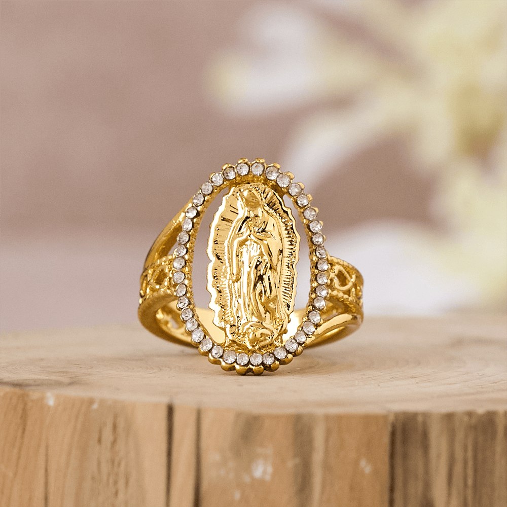 Anillo Dorado de Gracia Divina Nuestra Señora de Guadalupe