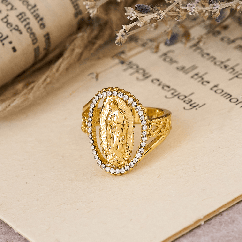Anillo Dorado de Gracia Divina Nuestra Señora de Guadalupe