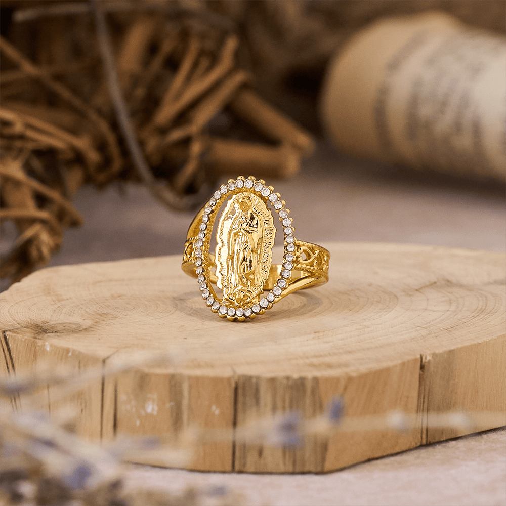 Anillo Dorado de Gracia Divina Nuestra Señora de Guadalupe