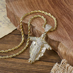 Collar con Colgante de Cruz de Jesús Iced Out con Caja de Regalo: Encarna el Poder Divino y la Fe Audaz