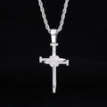 Zircon-Accented Nail Shaped Cross Pendant: Elegant Reminder of Unwavering Faith