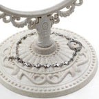 Mateo 17:20 y Lucas 1:37 con pulsera de semillas de mostaza: eslabones de corazón con detalle de puntos de circonita
