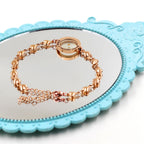 Mateo 17:20 y Lucas 1:37 con pulsera de semillas de mostaza: eslabones de corazón con detalle de puntos de circonita
