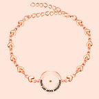 Mateo 17:20 y Lucas 1:37 con pulsera de semillas de mostaza: eslabones de corazón con detalle de puntos de circonita