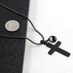 Collar Texturizado de Semilla de Mostaza con Cruz: Dijes Metálicos para Recordatorios Espirituales