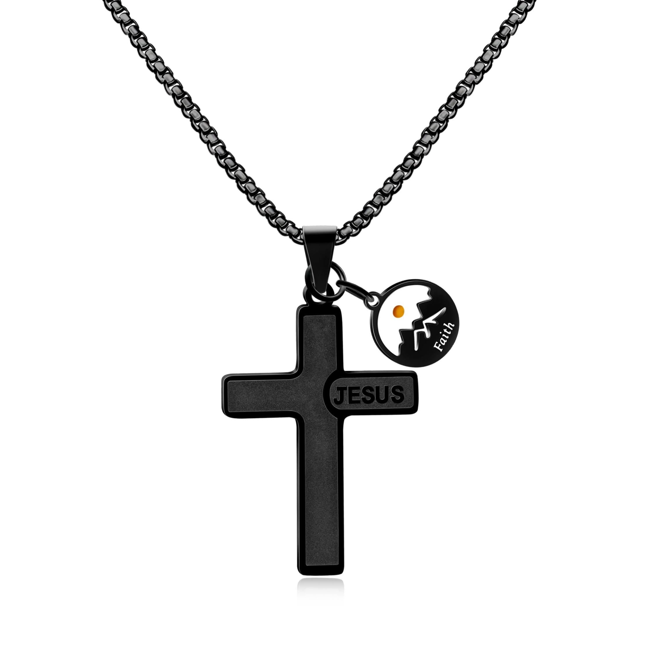Collar de cruz con grabado de semilla de mostaza de Jesús: Un símbolo del amor de Cristo y el poder de la fe
