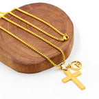 Collar de cruz con grabado de semilla de mostaza de Jesús: Un símbolo del amor de Cristo y el poder de la fe