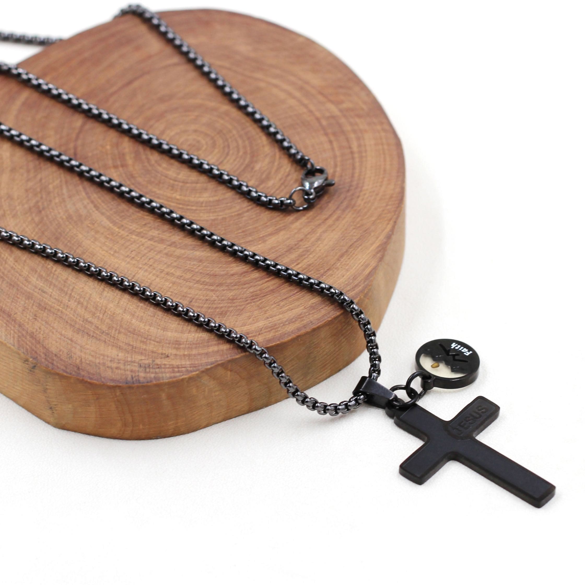 Collar de cruz con grabado de semilla de mostaza de Jesús: Un símbolo del amor de Cristo y el poder de la fe