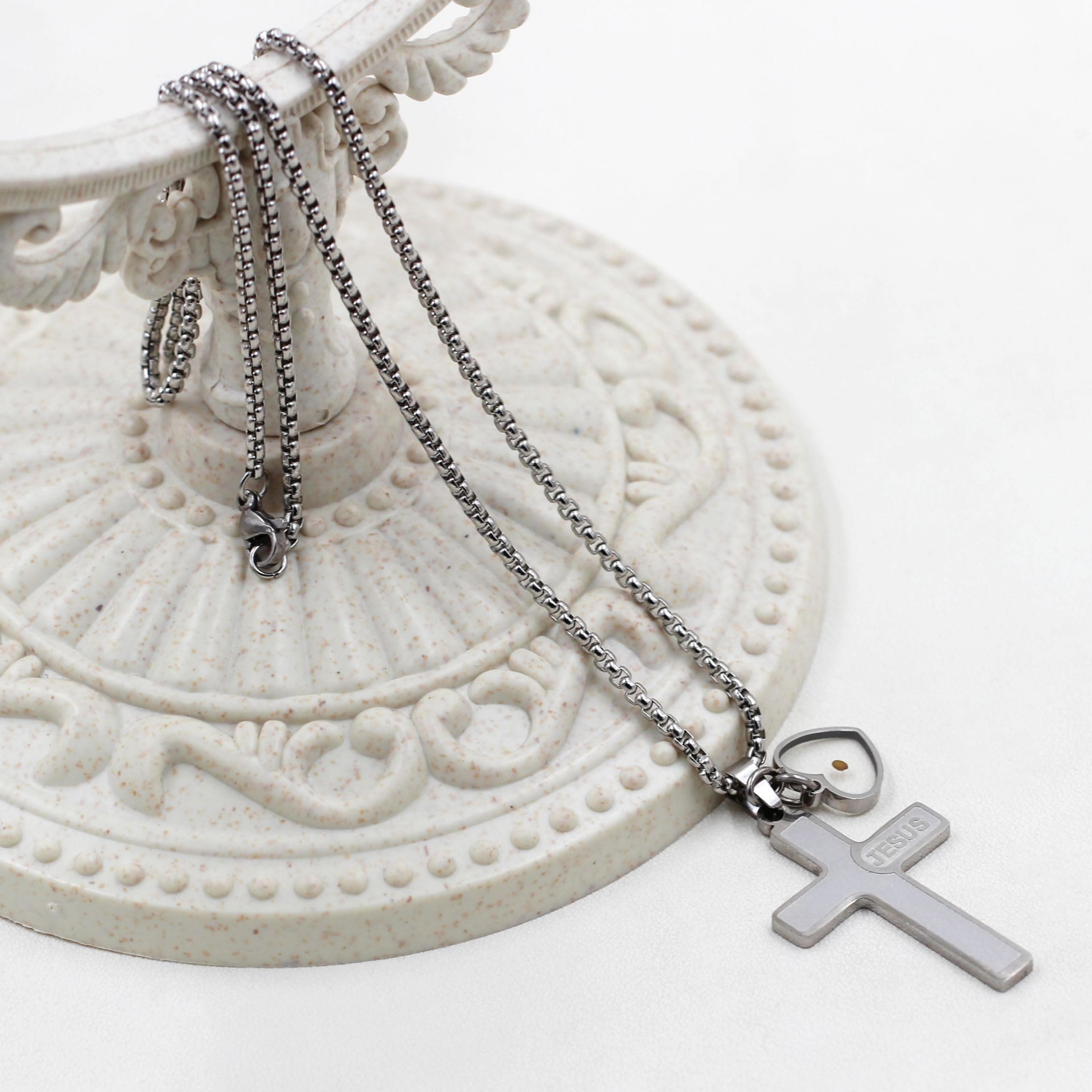 Collar de cruz con grabado de semilla de mostaza de Jesús: Un símbolo del amor de Cristo y el poder de la fe