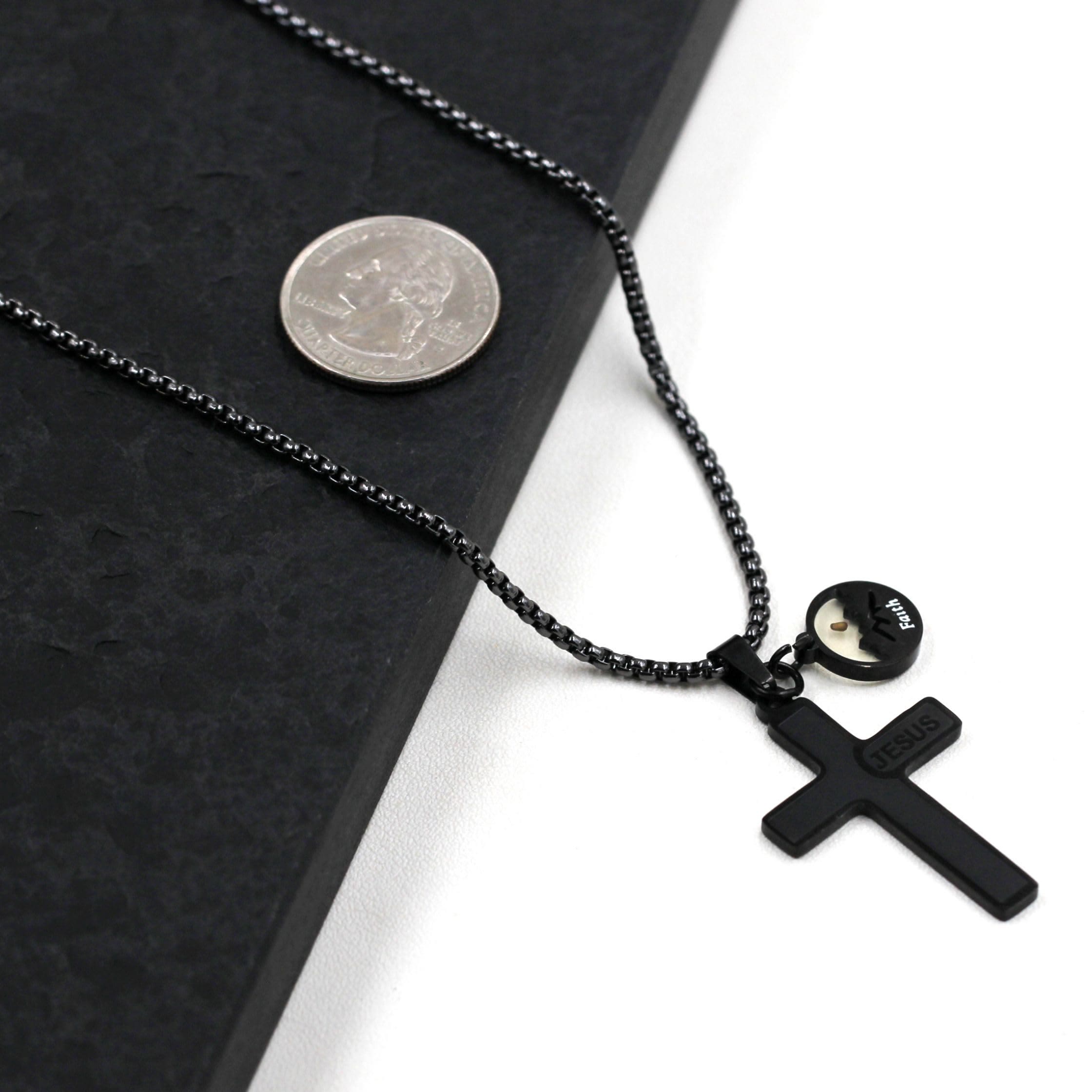 Collar de cruz con grabado de semilla de mostaza de Jesús: Un símbolo del amor de Cristo y el poder de la fe