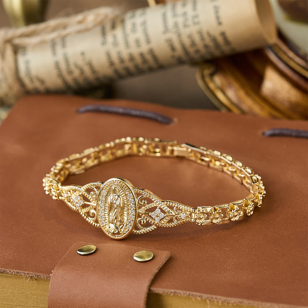 Colección de Pulseras de Filigrana Dorada de Nuestra Señora: Símbolo de Gracia y Protección Maternal
