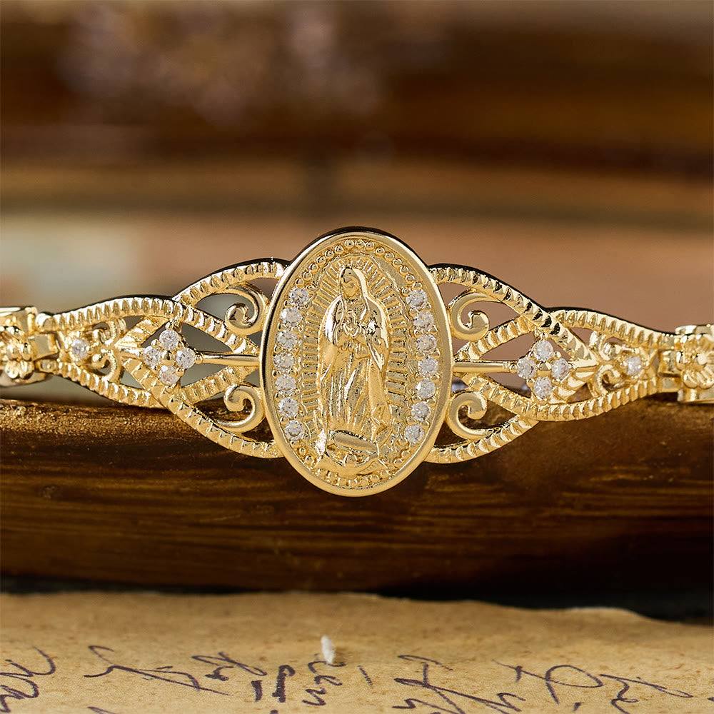 Colección de Pulseras de Filigrana Dorada de Nuestra Señora: Símbolo de Gracia y Protección Maternal