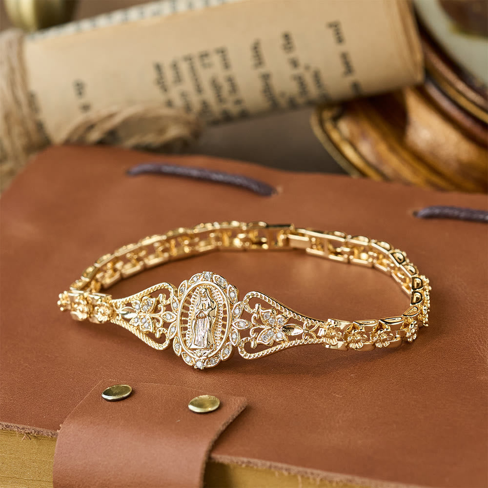 Colección de Pulseras de Filigrana Dorada de Nuestra Señora: Símbolo de Gracia y Protección Maternal