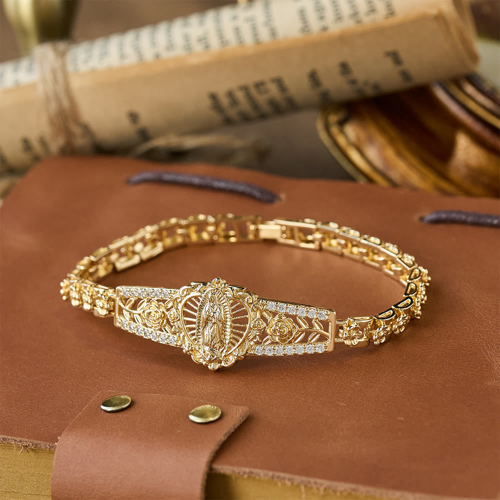 Colección de Pulseras de Filigrana Dorada de Nuestra Señora: Símbolo de Gracia y Protección Maternal