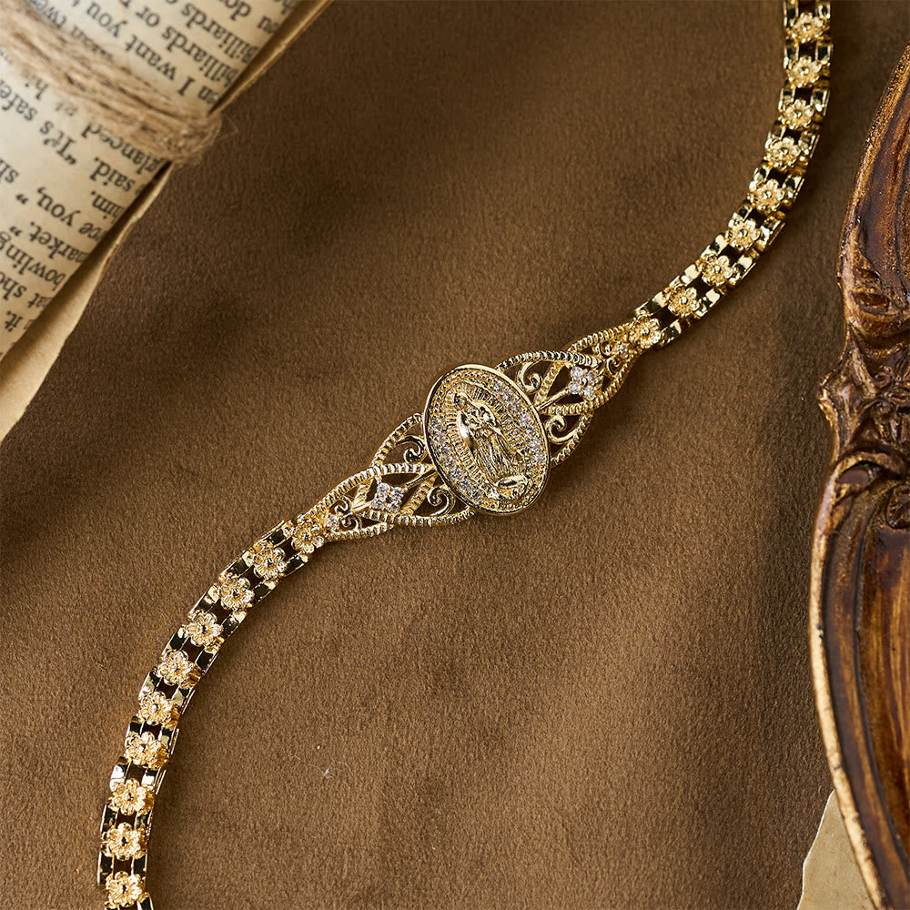 Colección de Pulseras de Filigrana Dorada de Nuestra Señora: Símbolo de Gracia y Protección Maternal