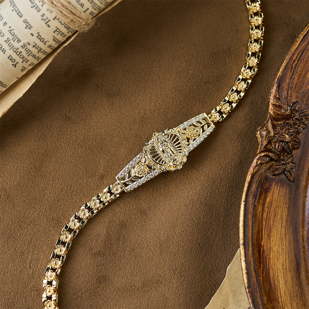 Colección de Pulseras de Filigrana Dorada de Nuestra Señora: Símbolo de Gracia y Protección Maternal