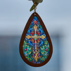 Glorious Grace Tear Drop Earrings Inspired by Colorful Church Window Art