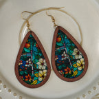 Glorious Grace Tear Drop Earrings Inspired by Colorful Church Window Art