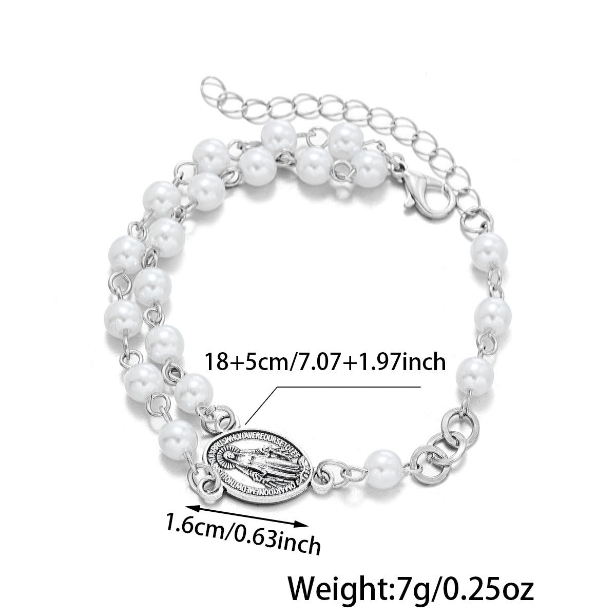 Pulsera de la Medalla Milagrosa de Nuestra Señora y San Benito
