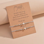 Pulsera con cuentas de cruz intrincada: tejida con fe, gracia y amor inquebrantable