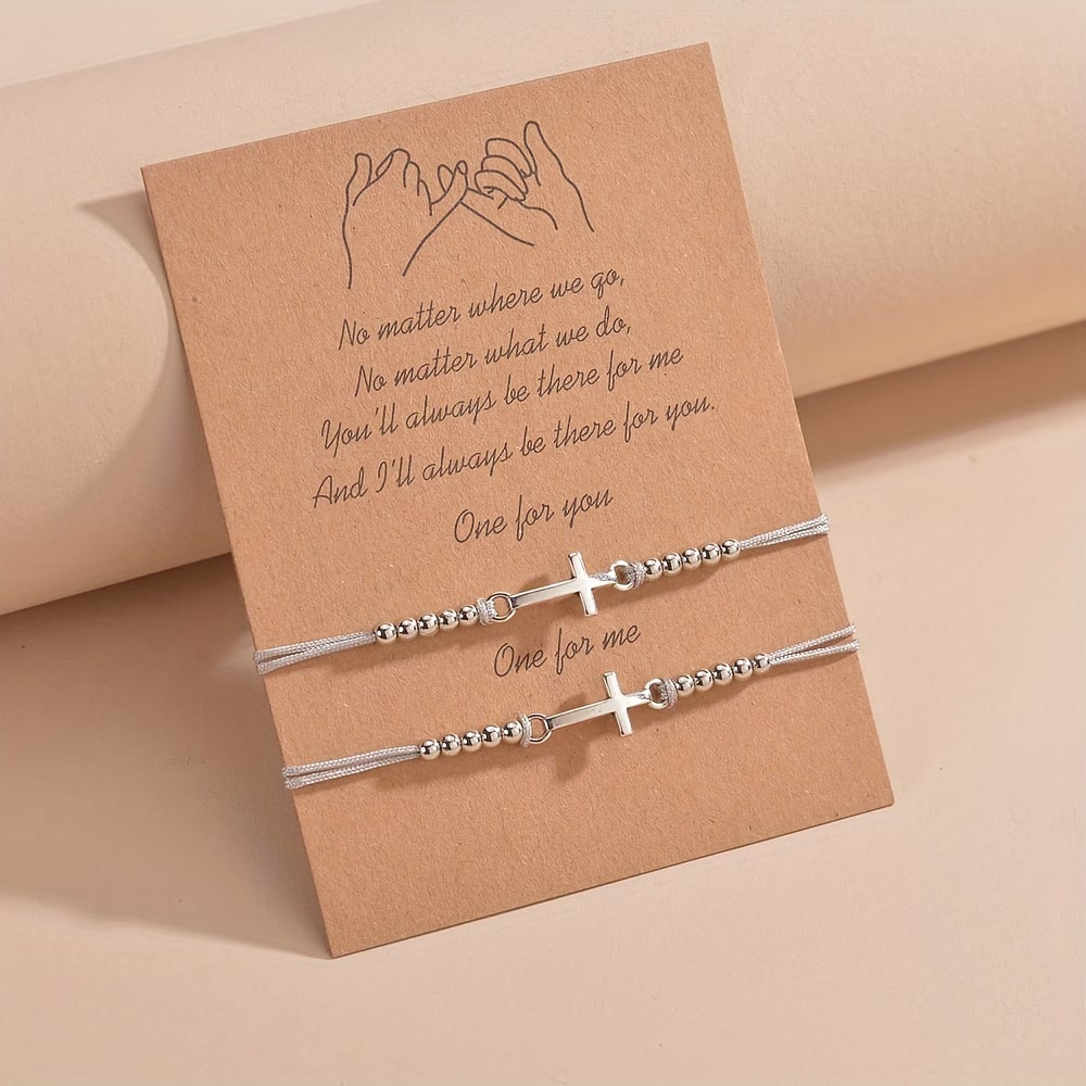 Pulsera con cuentas de cruz intrincada: tejida con fe, gracia y amor inquebrantable