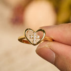 Anillo Abierto Corazón Cruz Elegante: Emblema De Fe Devota y Guía Celestial