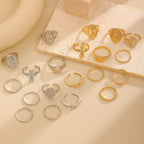 Golden & Silver Marian Cross Ring Set: A Token of Heavenly Devotion